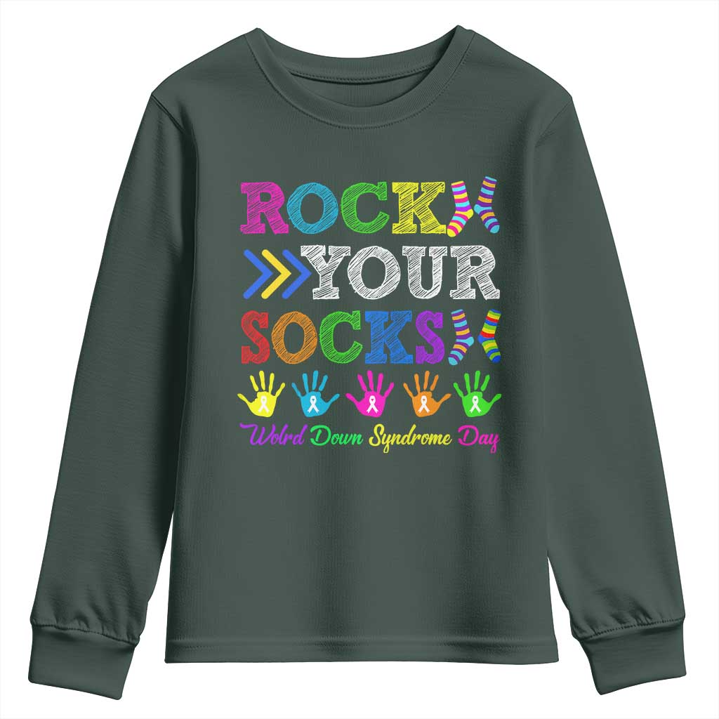 World Down Syndrome Day Youth Sweatshirt Rock Your Socks Awareness Support 321