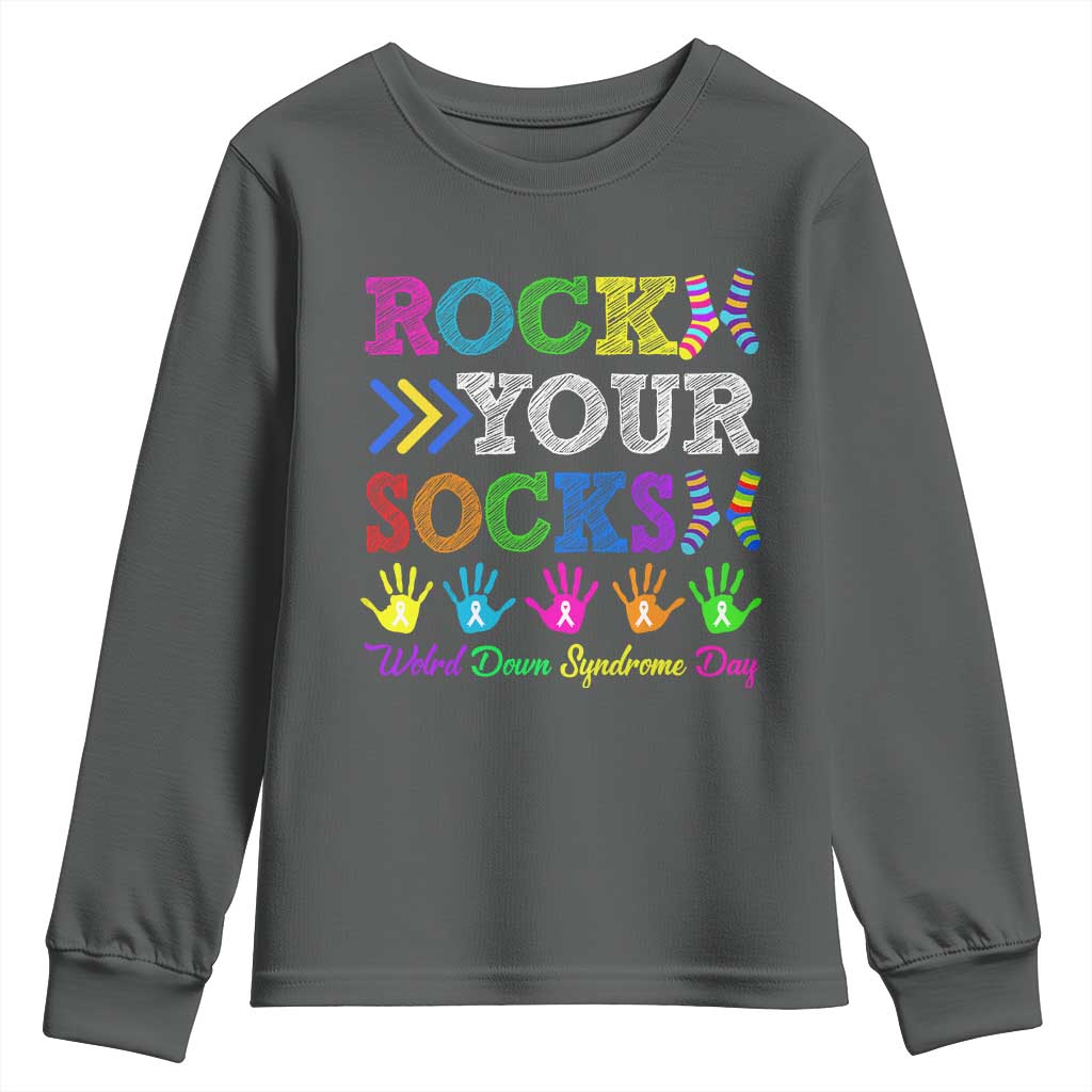 World Down Syndrome Day Youth Sweatshirt Rock Your Socks Awareness Support 321