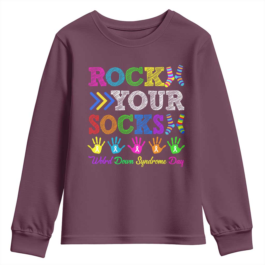 World Down Syndrome Day Youth Sweatshirt Rock Your Socks Awareness Support 321