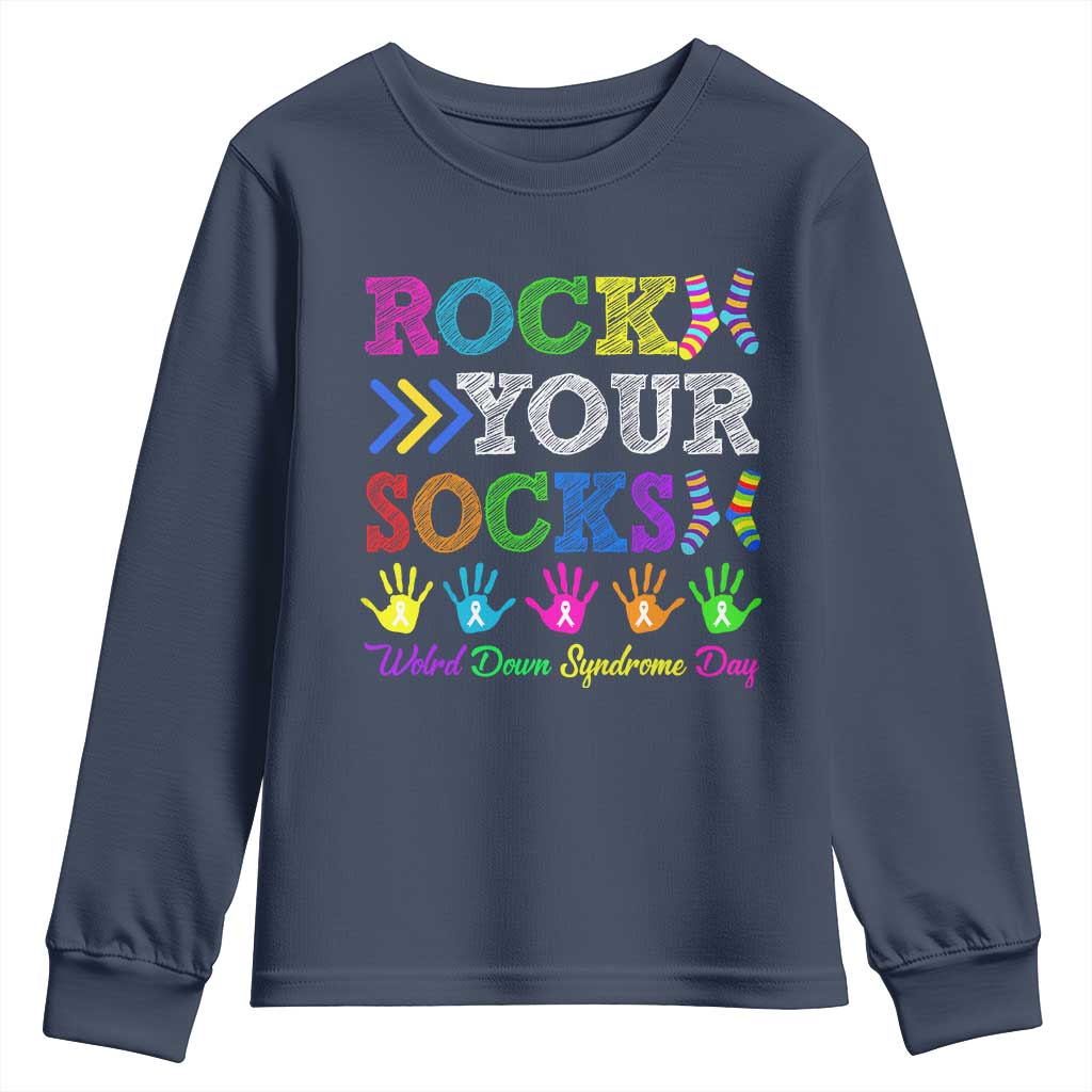 World Down Syndrome Day Youth Sweatshirt Rock Your Socks Awareness Support 321