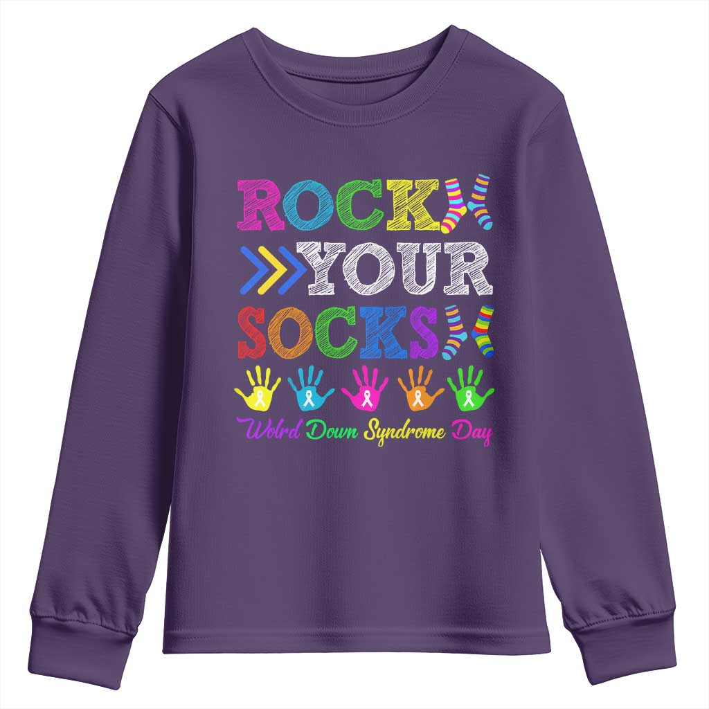 World Down Syndrome Day Youth Sweatshirt Rock Your Socks Awareness Support 321