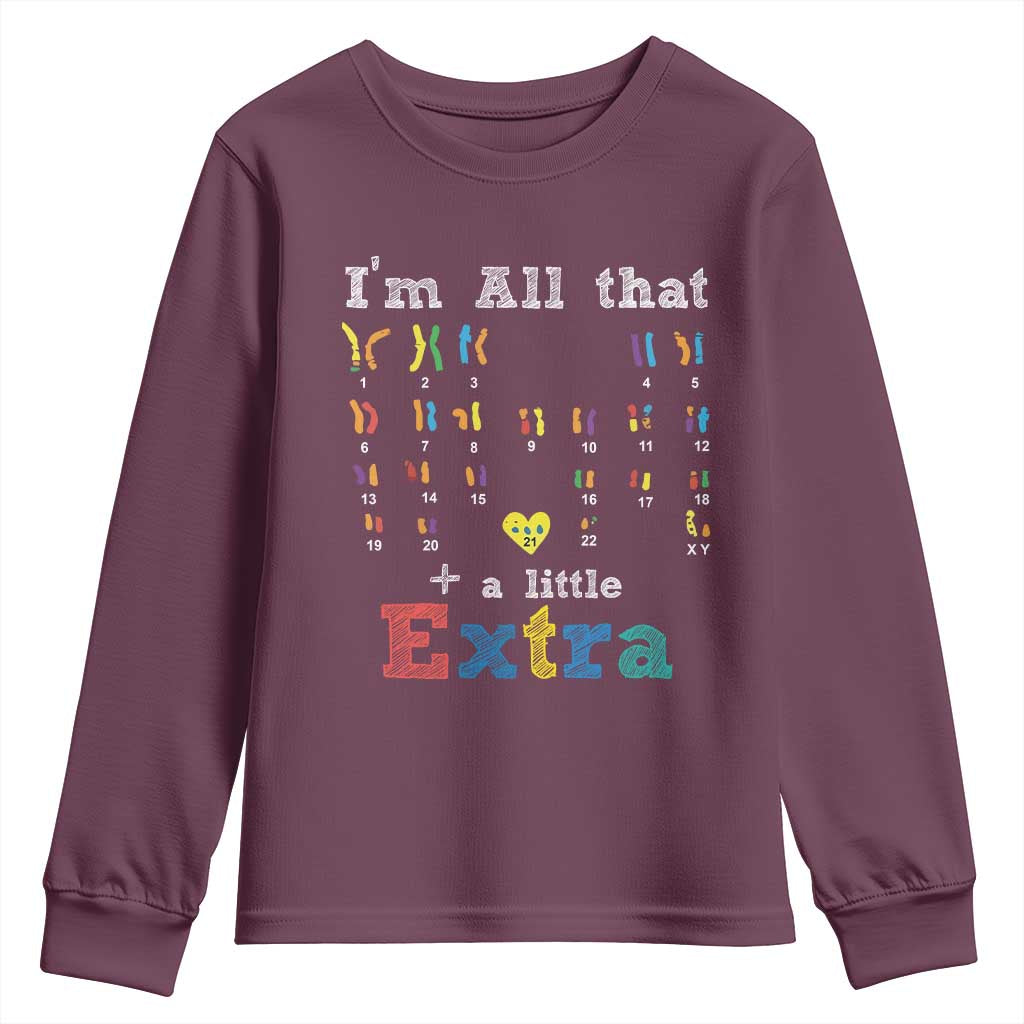 World Down Syndrome Day Youth Sweatshirt 321 Awareness Support All That Little Extra T21