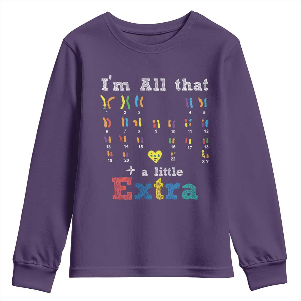 World Down Syndrome Day Youth Sweatshirt 321 Awareness Support All That Little Extra T21