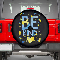 World Down Syndrome Day Spare Tire Cover Awareness Support Blue Yellow Ribbon Be Nice Kind