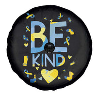 World Down Syndrome Day Spare Tire Cover Awareness Support Blue Yellow Ribbon Be Nice Kind