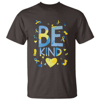 World Down Syndrome Day T Shirt Awareness Support Blue Yellow Ribbon Be Nice Kind