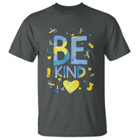 World Down Syndrome Day T Shirt Awareness Support Blue Yellow Ribbon Be Nice Kind