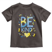 World Down Syndrome Day Toddler T Shirt Awareness Support Blue Yellow Ribbon Be Nice Kind