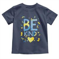 World Down Syndrome Day Toddler T Shirt Awareness Support Blue Yellow Ribbon Be Nice Kind