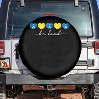 Down Syndrome Awareness Spare Tire Cover Blue Yellow Ribbon Be Kind