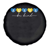 Down Syndrome Awareness Spare Tire Cover Blue Yellow Ribbon Be Kind