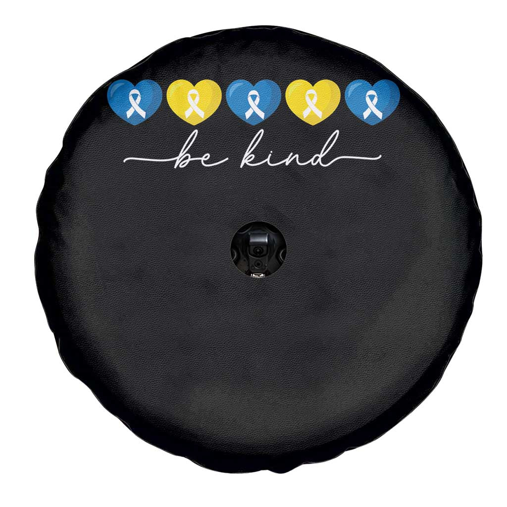 Down Syndrome Awareness Spare Tire Cover Blue Yellow Ribbon Be Kind