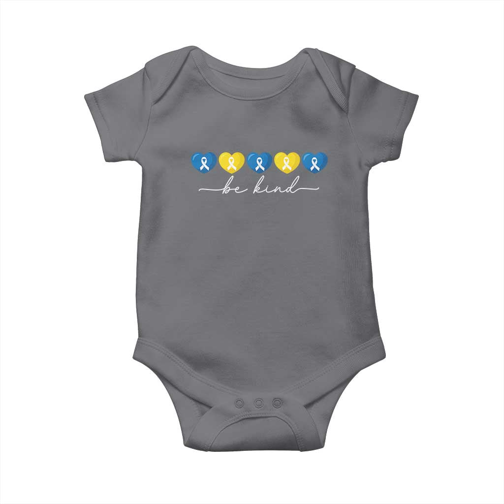 Down Syndrome Awareness Baby Onesie Blue Yellow Ribbon Be Kind