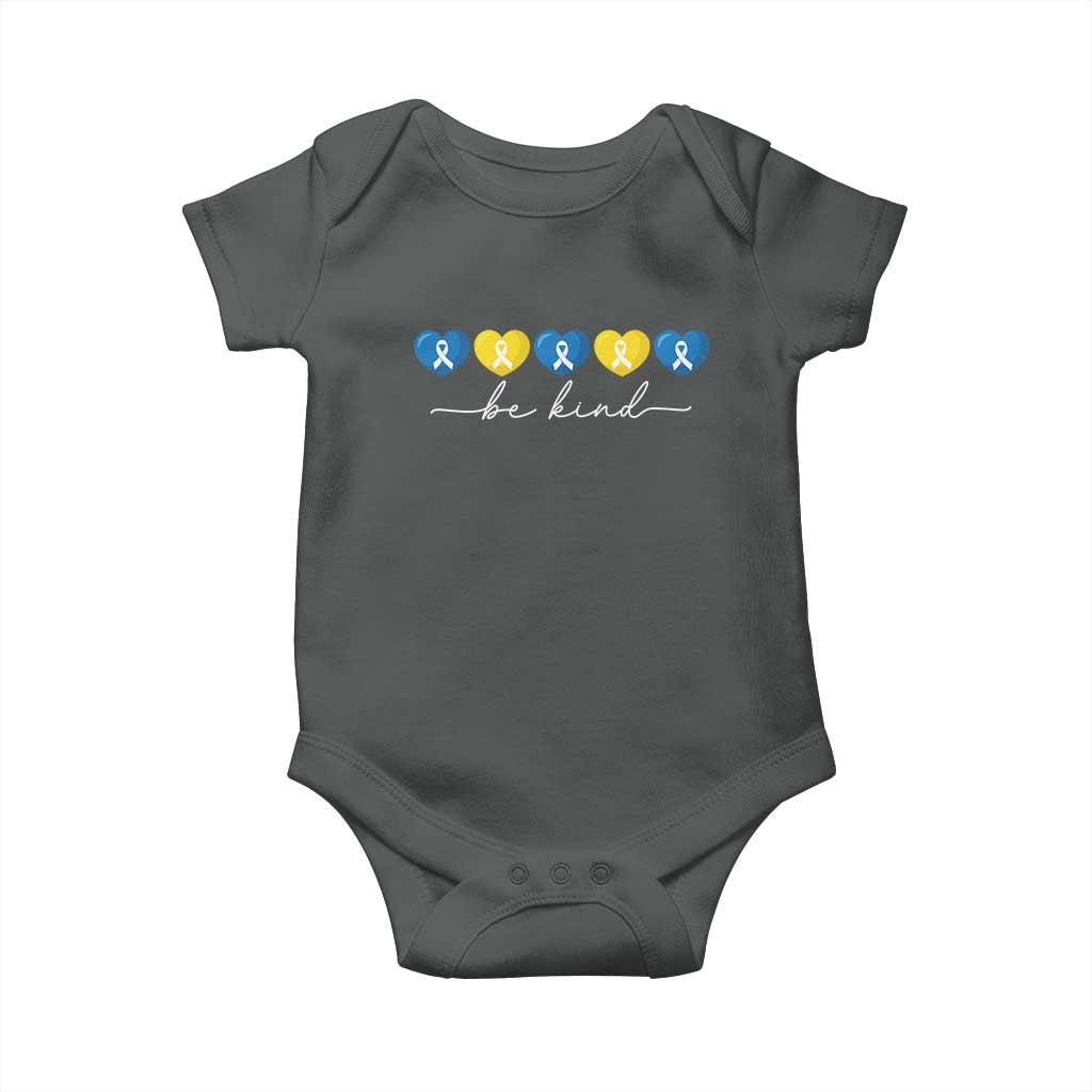 Down Syndrome Awareness Baby Onesie Blue Yellow Ribbon Be Kind