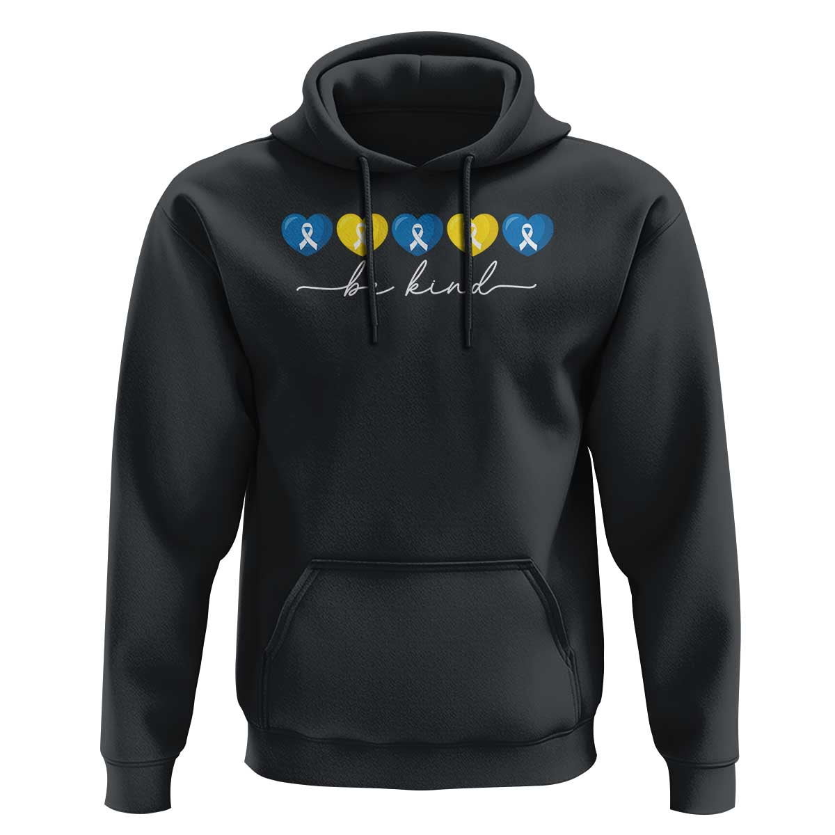 Down Syndrome Awareness Hoodie Blue Yellow Ribbon Be Kind