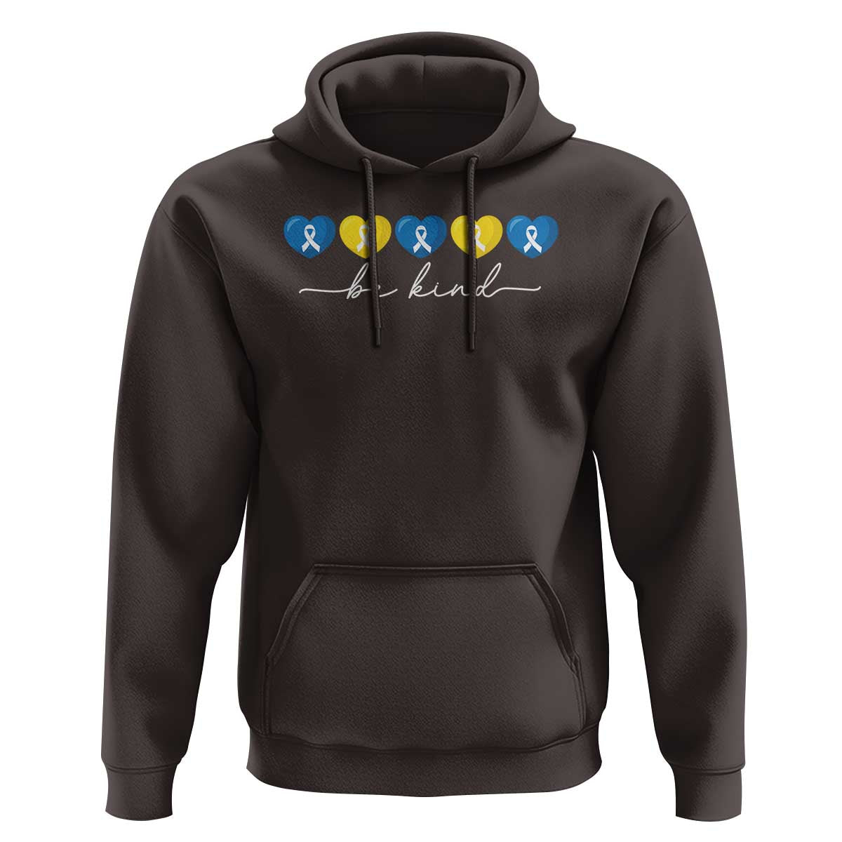 Down Syndrome Awareness Hoodie Blue Yellow Ribbon Be Kind