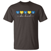 Down Syndrome Awareness T Shirt Blue Yellow Ribbon Be Kind