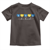 Down Syndrome Awareness Toddler T Shirt Blue Yellow Ribbon Be Kind