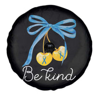 World Down Syndrome Day Spare Tire Cover Blue Yellow Cherry Bow Coquette Be Kind
