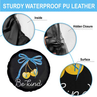World Down Syndrome Day Spare Tire Cover Blue Yellow Cherry Bow Coquette Be Kind