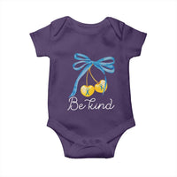 World Down Syndrome Day Baby Onesie Blue Yellow Cherry Bow Coquette Be Kind