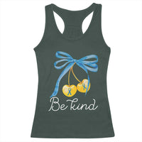 World Down Syndrome Day Racerback Tank Top Blue Yellow Cherry Bow Coquette Be Kind