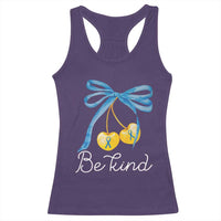 World Down Syndrome Day Racerback Tank Top Blue Yellow Cherry Bow Coquette Be Kind