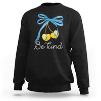 World Down Syndrome Day Sweatshirt Blue Yellow Cherry Bow Coquette Be Kind