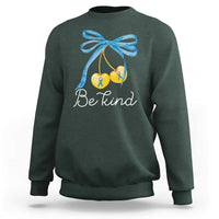 World Down Syndrome Day Sweatshirt Blue Yellow Cherry Bow Coquette Be Kind