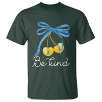 World Down Syndrome Day T Shirt Blue Yellow Cherry Bow Coquette Be Kind