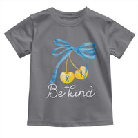 World Down Syndrome Day Toddler T Shirt Blue Yellow Cherry Bow Coquette Be Kind
