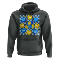 World Down Syndrome Day Hoodie Blue Yellow Ribbon Retro Heart Love