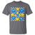 World Down Syndrome Day T Shirt Blue Yellow Ribbon Retro Heart Love