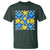 World Down Syndrome Day T Shirt Blue Yellow Ribbon Retro Heart Love