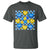 World Down Syndrome Day T Shirt Blue Yellow Ribbon Retro Heart Love