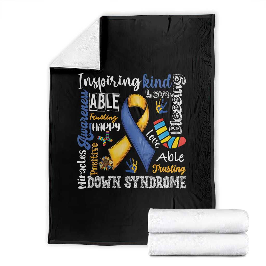 Down Syndrome Awareness Throw Blanket Rock Your Socks Different Not Less