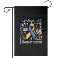 Down Syndrome Awareness Garden Flag Rock Your Socks Different Not Less