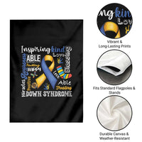 Down Syndrome Awareness Garden Flag Rock Your Socks Different Not Less