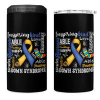 Down Syndrome Awareness 4 in 1 Can Cooler Tumbler Rock Your Socks Different Not Less