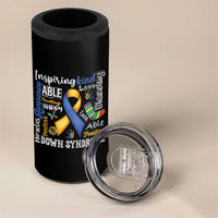 Down Syndrome Awareness 4 in 1 Can Cooler Tumbler Rock Your Socks Different Not Less