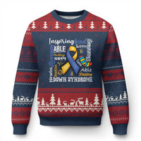 Down Syndrome Awareness Ugly Christmas Sweater Rock Your Socks Different Not Less