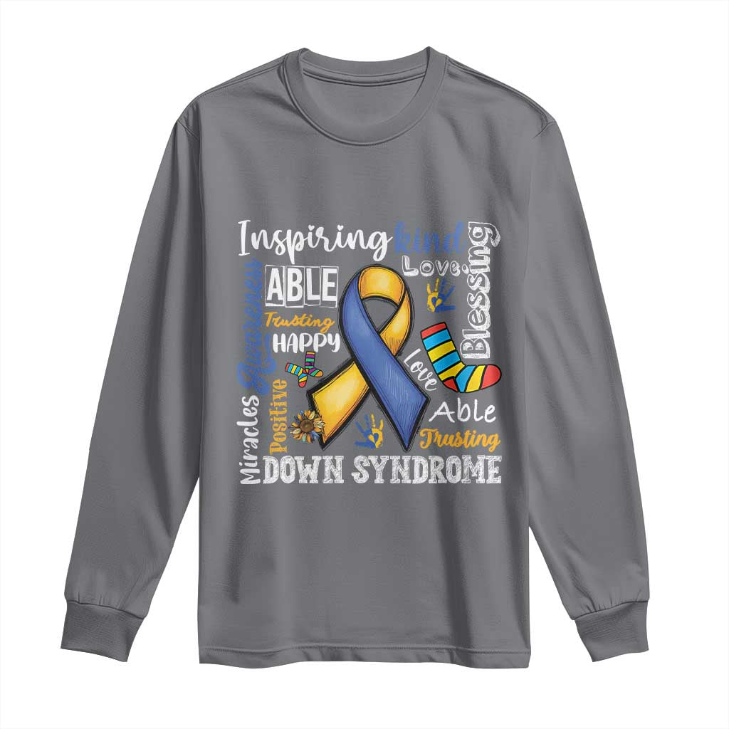 Down Syndrome Awareness Long Sleeve Shirt Rock Your Socks Different Not Less