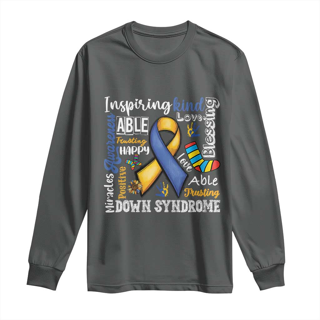 Down Syndrome Awareness Long Sleeve Shirt Rock Your Socks Different Not Less