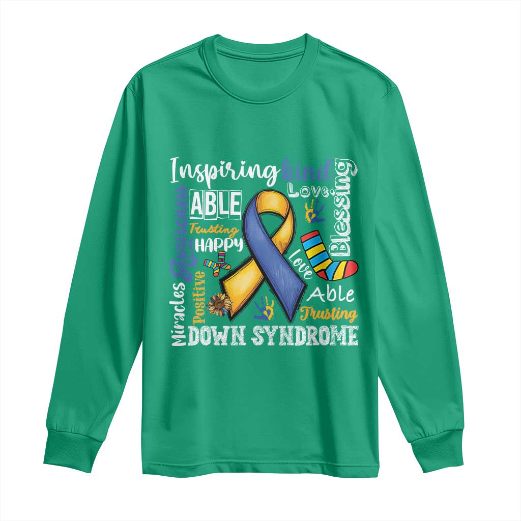 Down Syndrome Awareness Long Sleeve Shirt Rock Your Socks Different Not Less