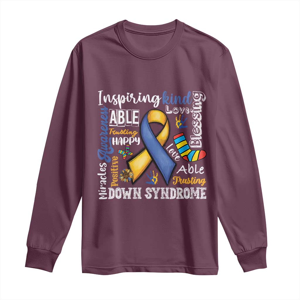 Down Syndrome Awareness Long Sleeve Shirt Rock Your Socks Different Not Less
