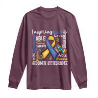 Down Syndrome Awareness Long Sleeve Shirt Rock Your Socks Different Not Less