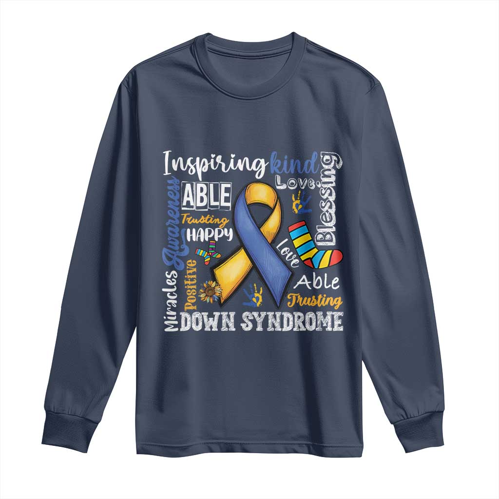 Down Syndrome Awareness Long Sleeve Shirt Rock Your Socks Different Not Less