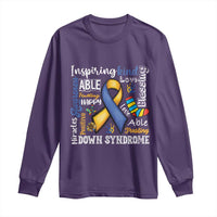 Down Syndrome Awareness Long Sleeve Shirt Rock Your Socks Different Not Less