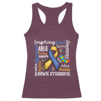 Down Syndrome Awareness Racerback Tank Top Rock Your Socks Different Not Less