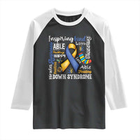 Down Syndrome Awareness Raglan Shirt Rock Your Socks Different Not Less
